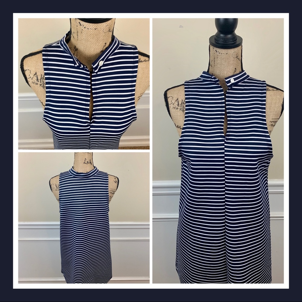 Tres Bien | Striped Navy & White Dress | Large